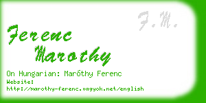 ferenc marothy business card