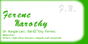 ferenc marothy business card